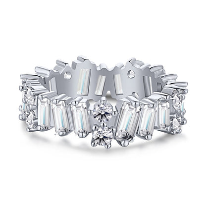 Baguette Cut and round CZ eternity ring