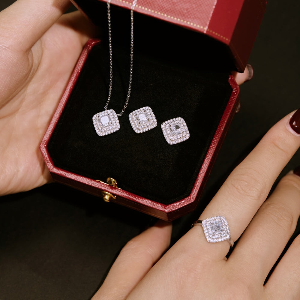 CZ Cocktail Square Ring