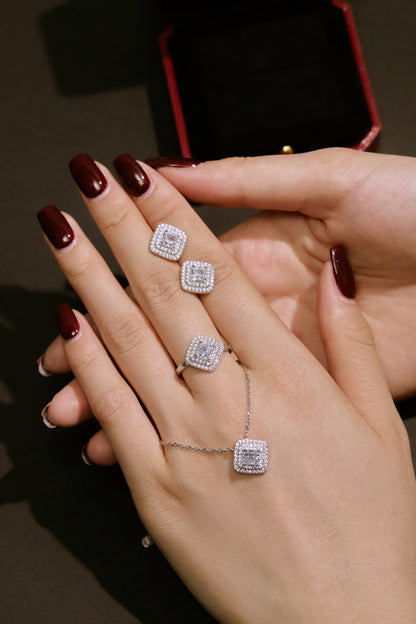 CZ Cocktail Square Ring