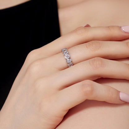 Oval CZ Eternity Ring