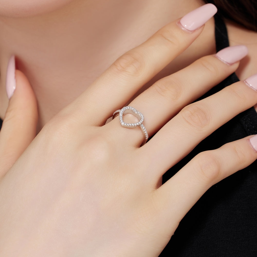 Heart CZ Double Promise Ring