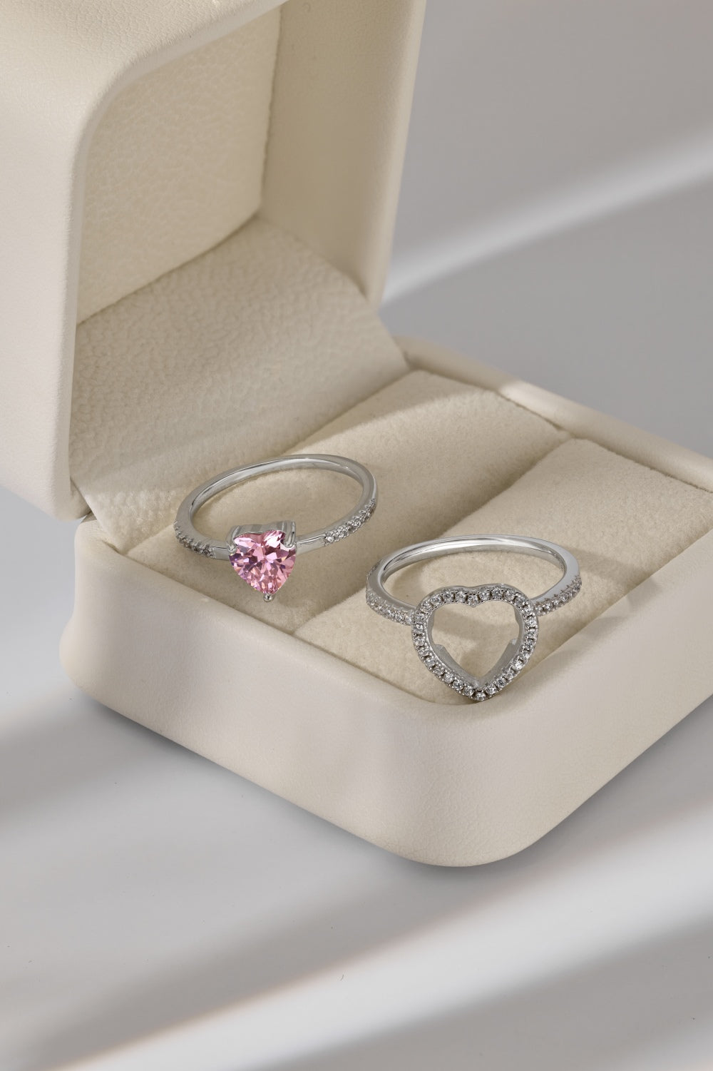 Heart CZ Double Promise Ring