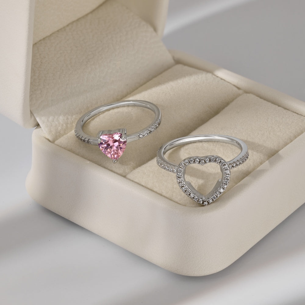 Heart CZ Double Promise Ring