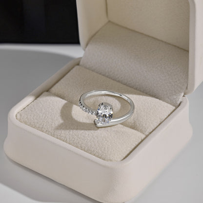 Clear CZ Oval Solitaire Ring