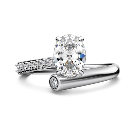 Clear CZ Oval Solitaire Ring