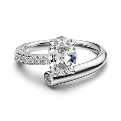 Clear CZ Oval Solitaire Ring