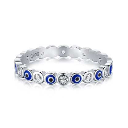 Clear CZ and Evil Eye Ring
