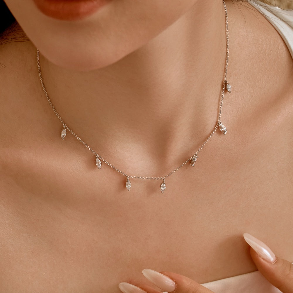 Marquise CZ Drop Necklace