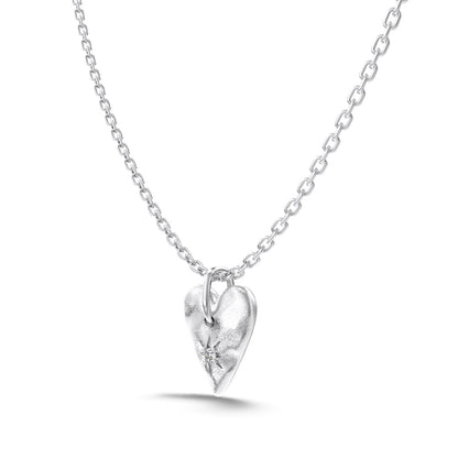 Brushed Heart Pendant Necklace