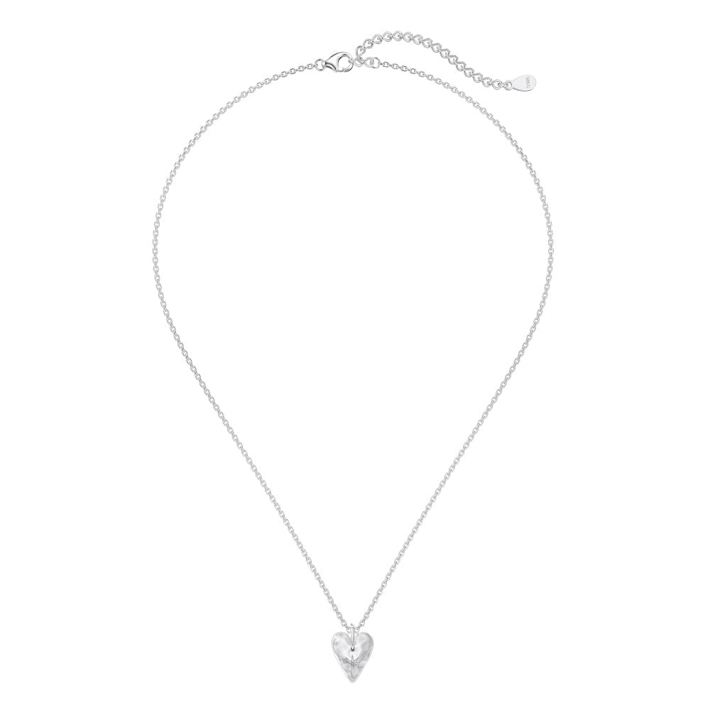 Brushed Heart Pendant Necklace