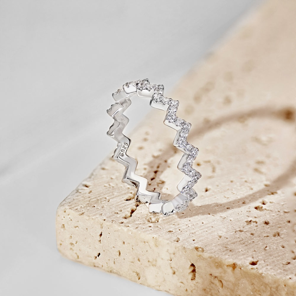Zig Zag CZ Anniversary Band