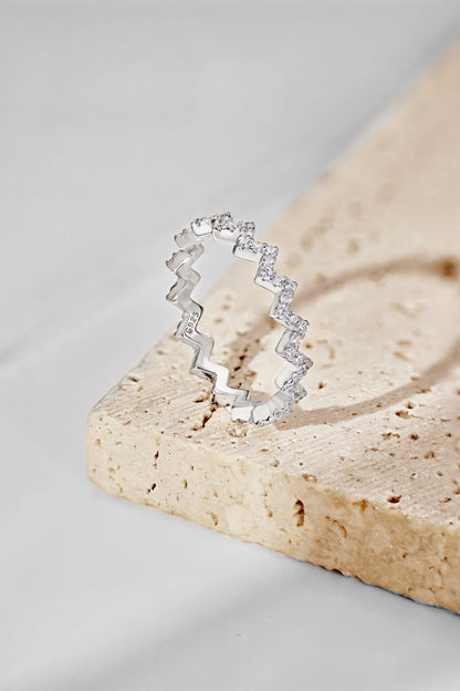 Zig Zag CZ Anniversary Band