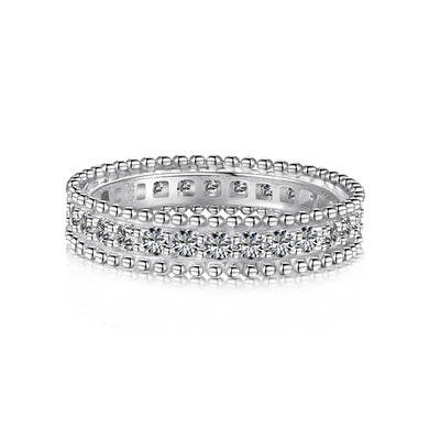 925 Sterling Silver Round CZ Anniversary Band