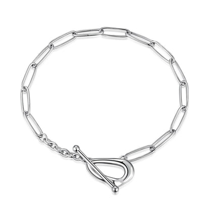 Toggle Clasp Cable Chain Link Bracelet