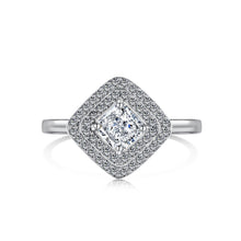 Load image into Gallery viewer, 925 Sterling Silver CZ Square Ring