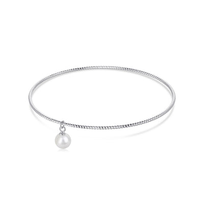 925 Sterling Silver Dangle Pearl Bracelet