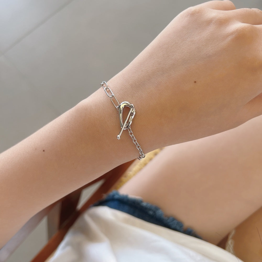Toggle Clasp Cable Chain Link Bracelet