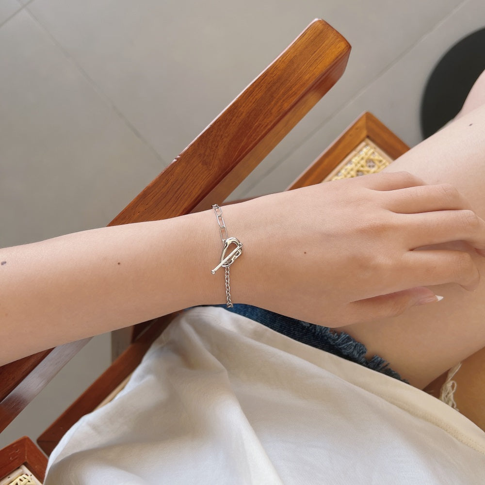 Toggle Clasp Cable Chain Link Bracelet