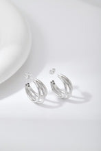 Load image into Gallery viewer, 925 Sterling Silver Plain Hoop Earrings