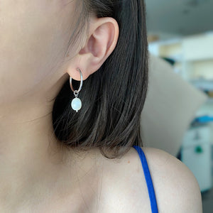 925 Sterling Silver Freshwater Pearl Hoop Earrings