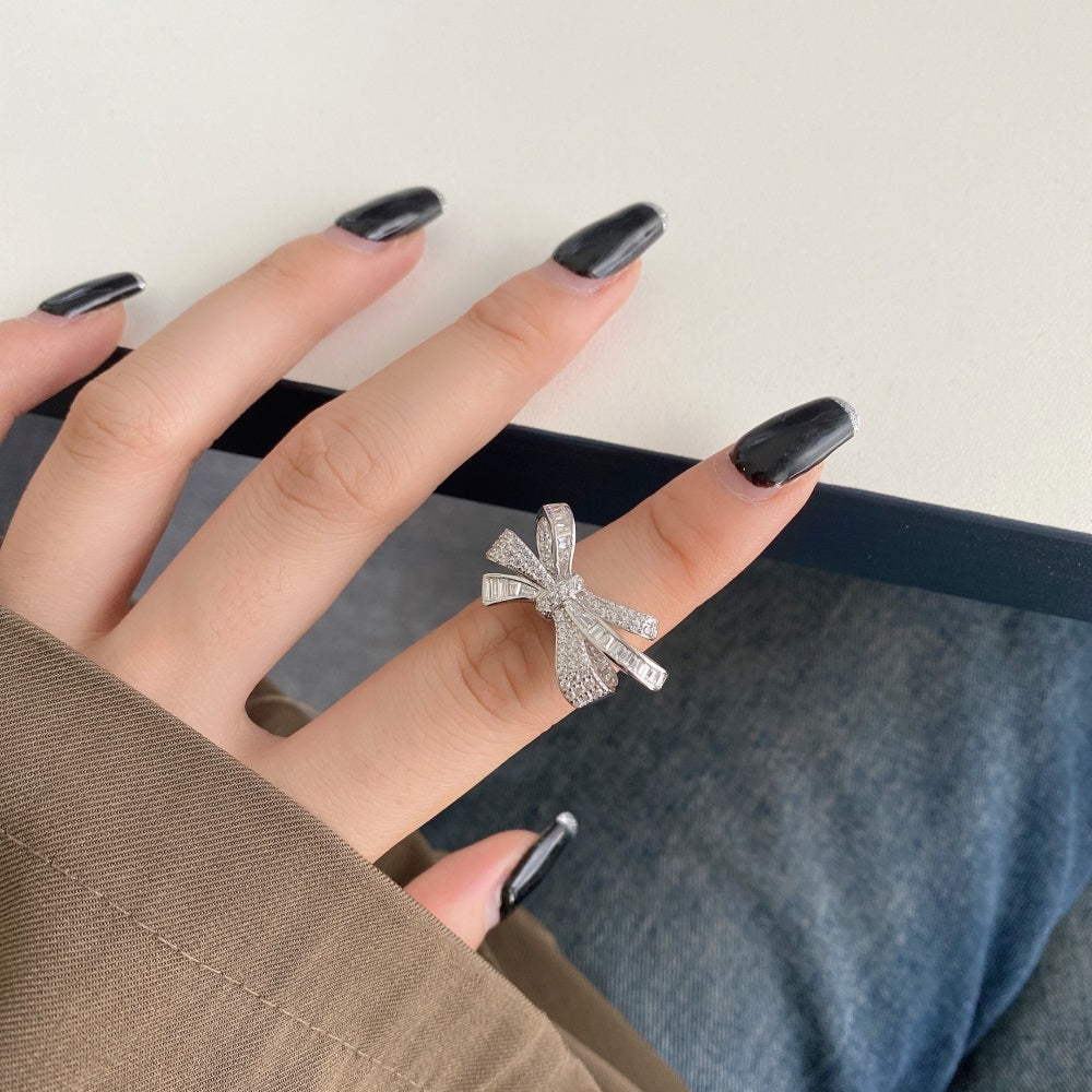 Clear CZ Bow Ring