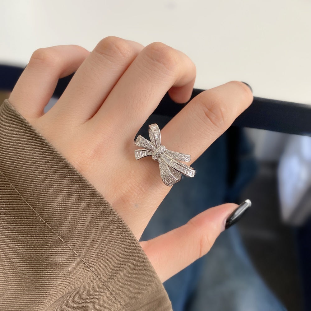Clear CZ Bow Ring