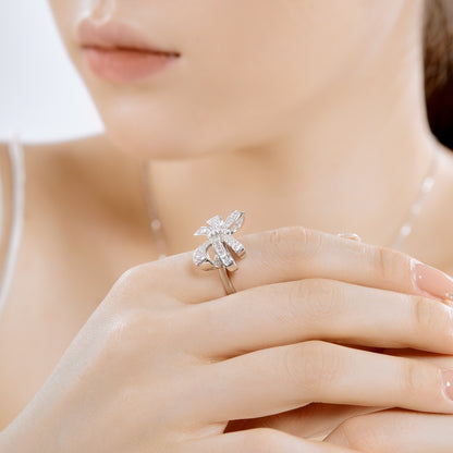 Clear CZ Bow Ring