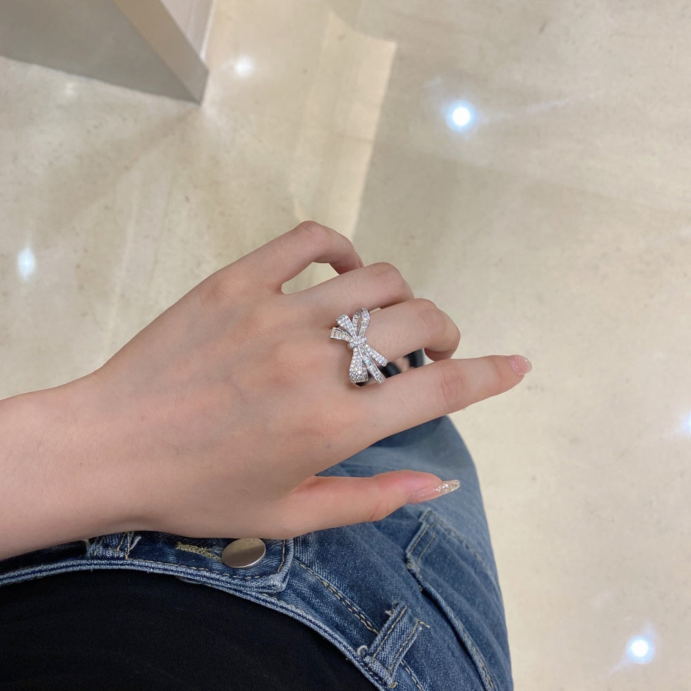 Clear CZ Bow Ring