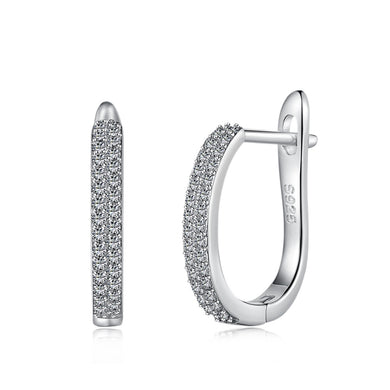 925 Sterling Silver CZ Round Earrings