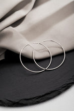 Load image into Gallery viewer, 925 Sterling Silver 40mm Plain Hoop Earrings