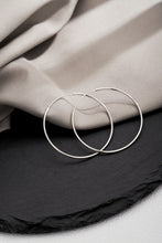 Load image into Gallery viewer, 925 Sterling Silver 50mm Plain Hoop Earrings