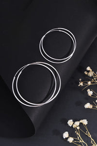 925 Sterling Silver 50mm Plain Hoop Earrings