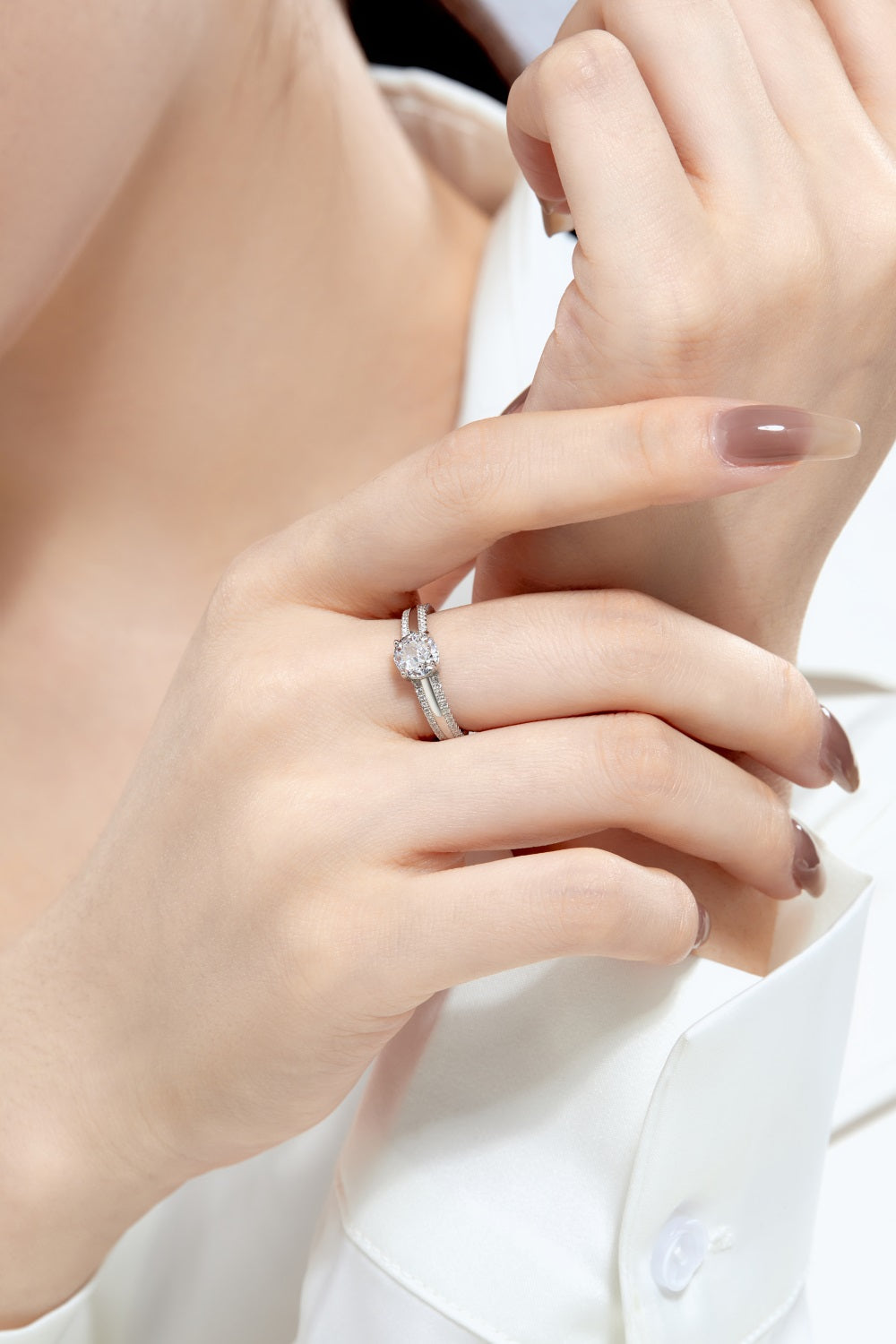 Clear CZ Round Solitaire Ring