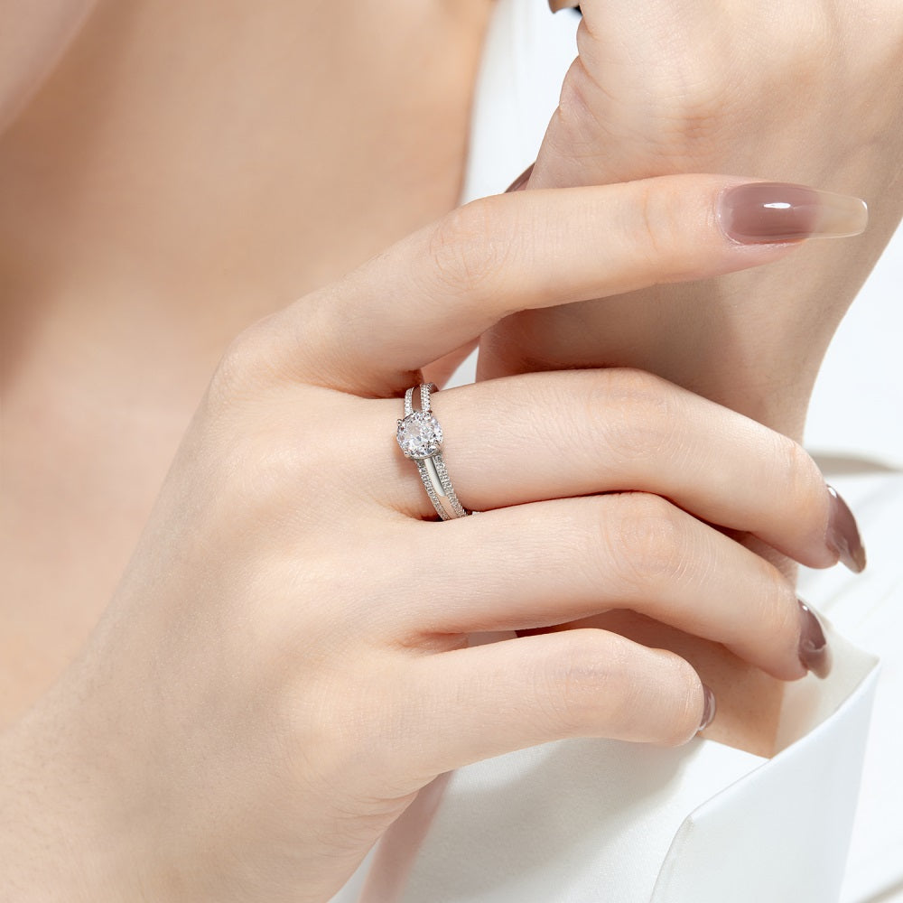 Clear CZ Round Solitaire Ring