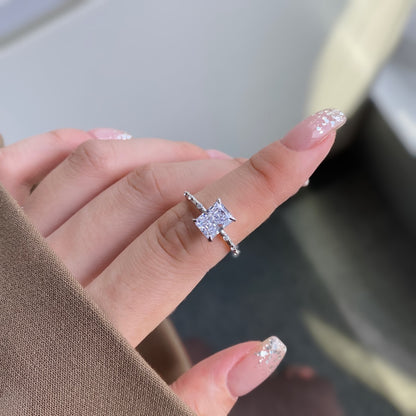 CZ Shimmering Rectangle Ring