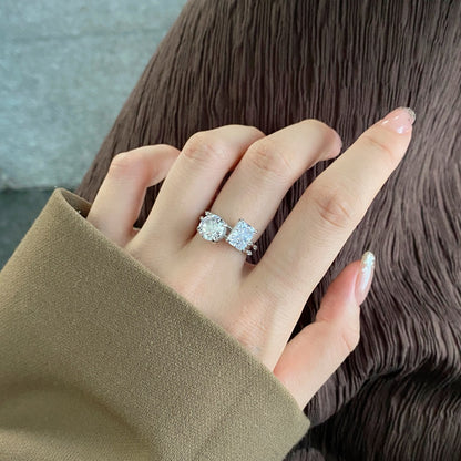 CZ Shimmering Rectangle Ring
