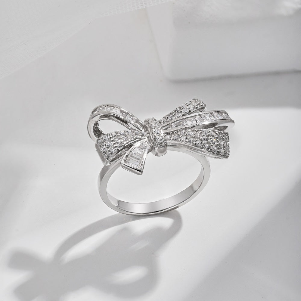 Clear CZ Bow Ring