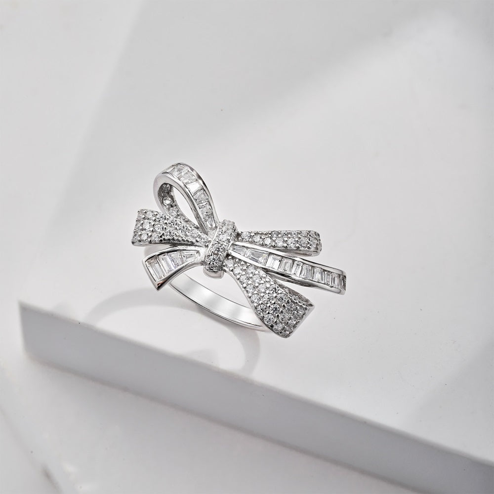 Clear CZ Bow Ring