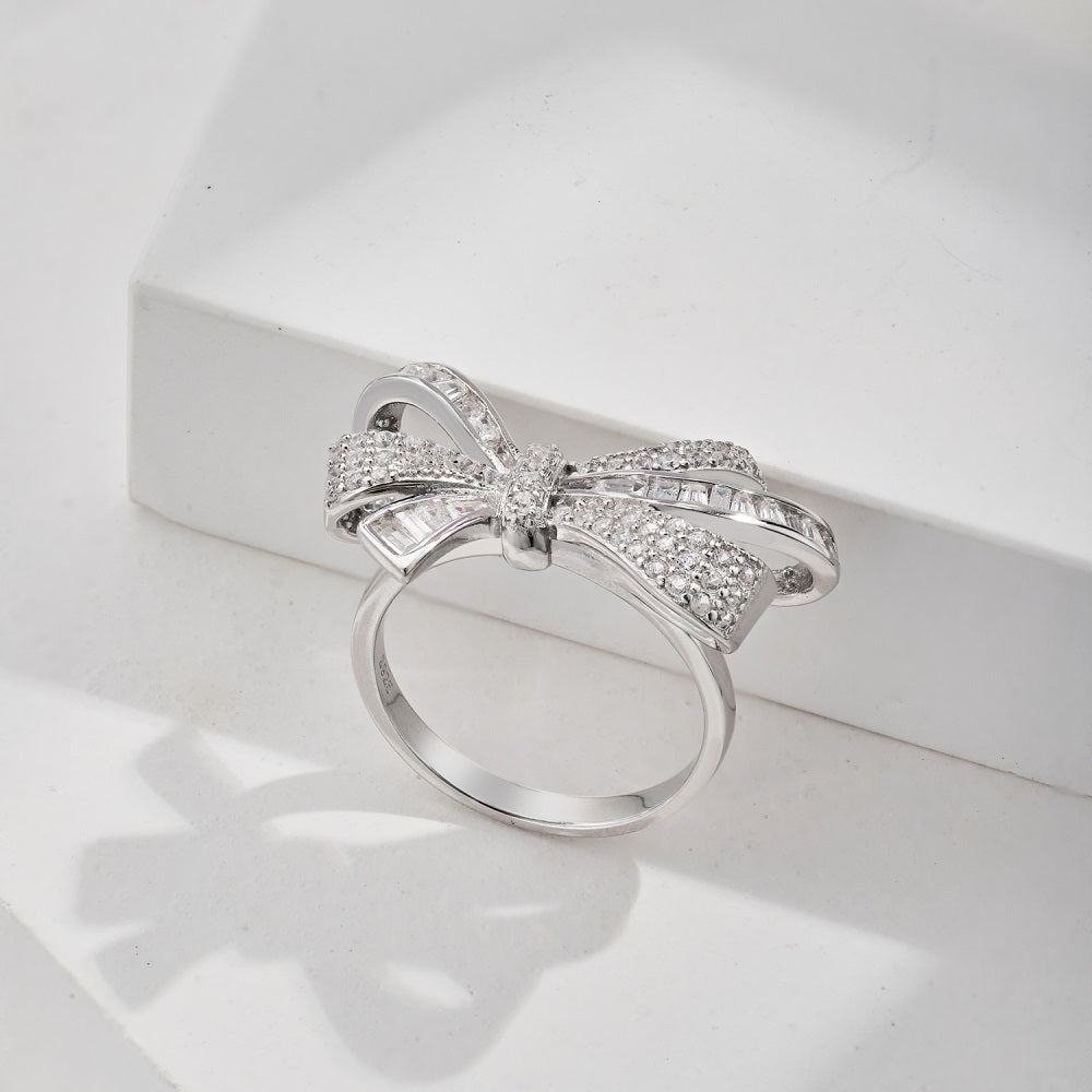 Clear CZ Bow Ring
