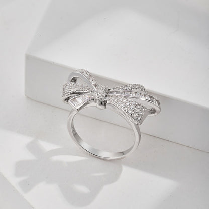Clear CZ Bow Ring