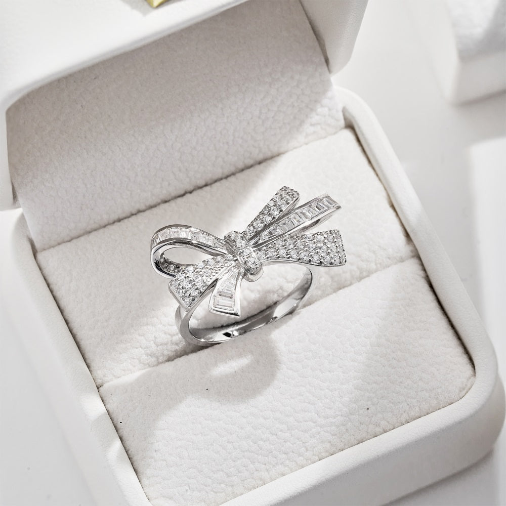 Clear CZ Bow Ring