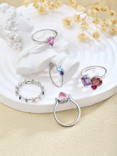 Load image into Gallery viewer, 925 Sterling Silver Clear CZ Trio Multi Shape Ring
