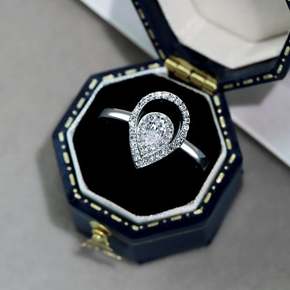 CZ Teardrop Halo Ring