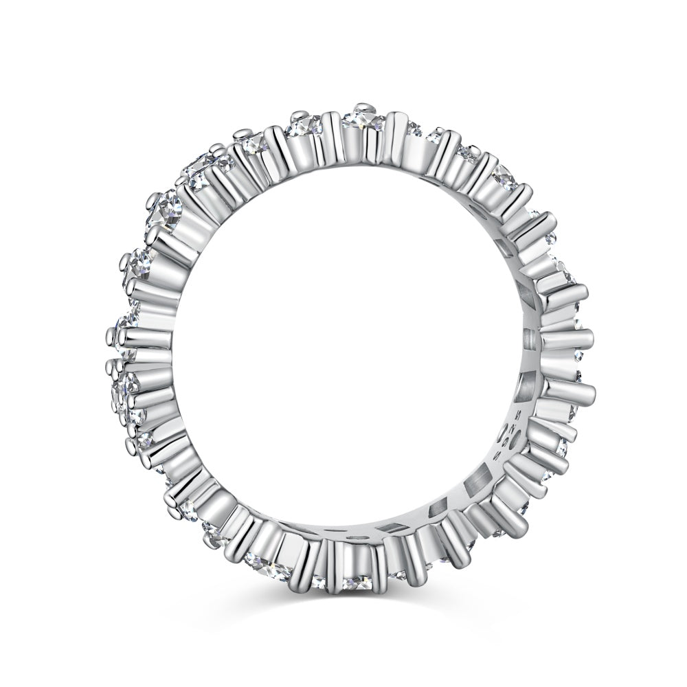 Baguette Cut and round CZ eternity ring
