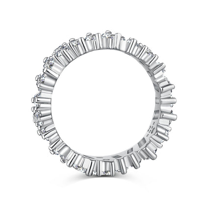 Baguette Cut and round CZ eternity ring
