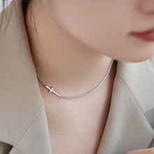 Load image into Gallery viewer, 925 Sterling Silver Plain Cross Necklace
