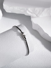 Load image into Gallery viewer, 925 Sterling Silver Elegant Black CZ (2mm) Tennis Bracelet