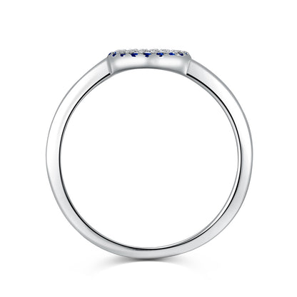 Round Blue CZ Evil Eye Ring