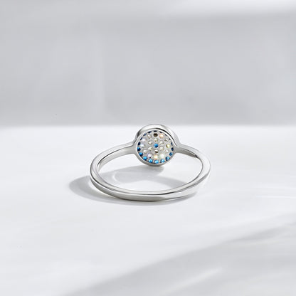 Round Blue CZ Evil Eye Ring