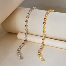 Load image into Gallery viewer, 925 Sterling Silver Sparkling Strand Multi Colour CZ Tennis Bracelet
